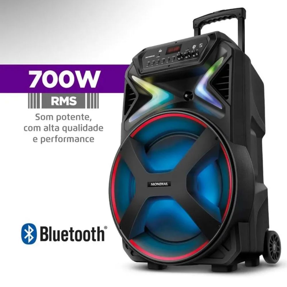 Caixa de Som Amplificada Mondial Bluetooth USB Rádio FM 700W Bivolt CM-700, , large image number 1