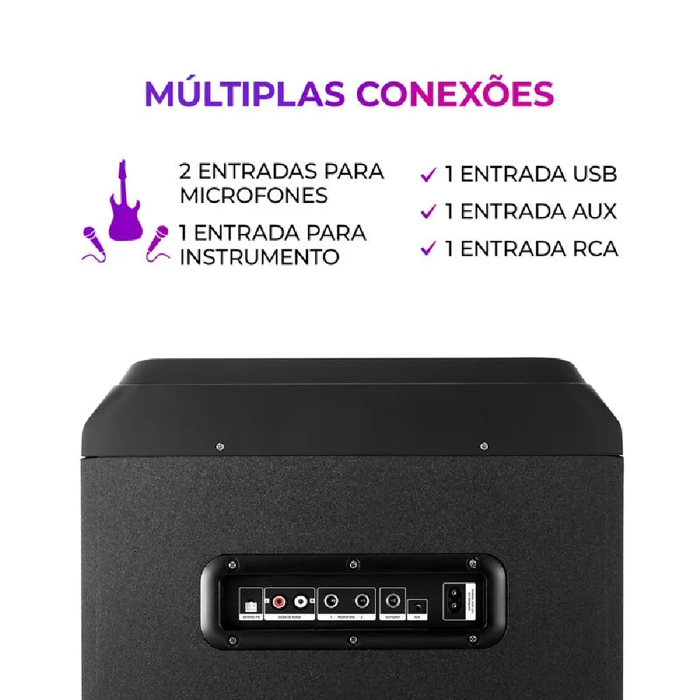 Caixa de Som Aiwa Torre Bluetooth 2200W RMS Bivolt AWS T2W01, , large image number 5