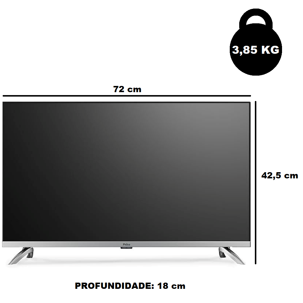 Smart TV 32 Polegadas Philco LED HD Quad Core Hoku 2 HDMI 1 USB 1 AV PTV32G7PR2CGB, , large image number 5