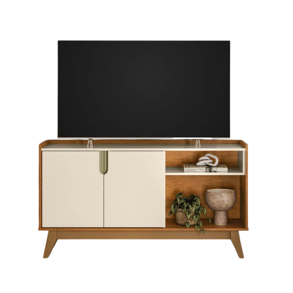 Rack Para Tv At&eacute; 55 Polegadas Canela/Off White M&ouml;bler Vit&oacute;ria