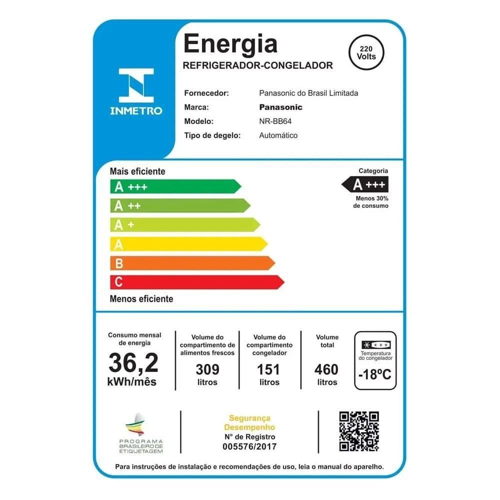 Geladeira Frost Free Panasonic 2 Portas Aço Escovado 460L 220V BB64PV1XB Inverse e Inverter, , large image number 9