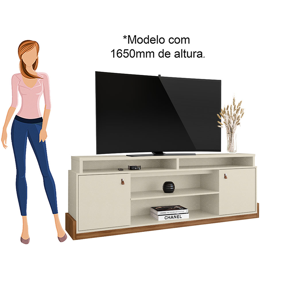 Rack Para Tv Até 65 Polegadas Pérola/Cinamono Mobler Montana, , large image number 4