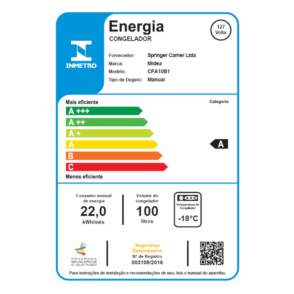 Freezer Horizontal Midea 1 Porta CFA10B2 100L Branco, , large image number 4
