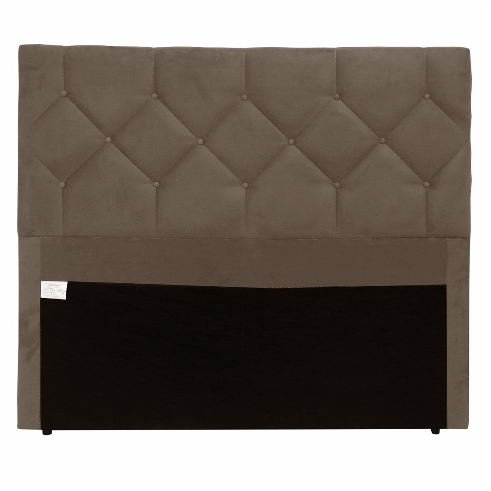 Cabeceira de Casal Estofada 140 cm Veludo Champanhe Ortomagic Bahamas