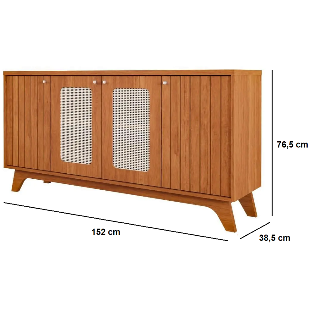 Buffet Cimol 4 Portas Isa 152 cm Cinamomo - 100% MDF, , large image number 3