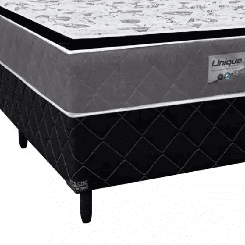 Cama Box Conjugada Casal Espuma D28 Unique Pillow Confort 188x138x69 cm Caza Nobre, , large image number 2