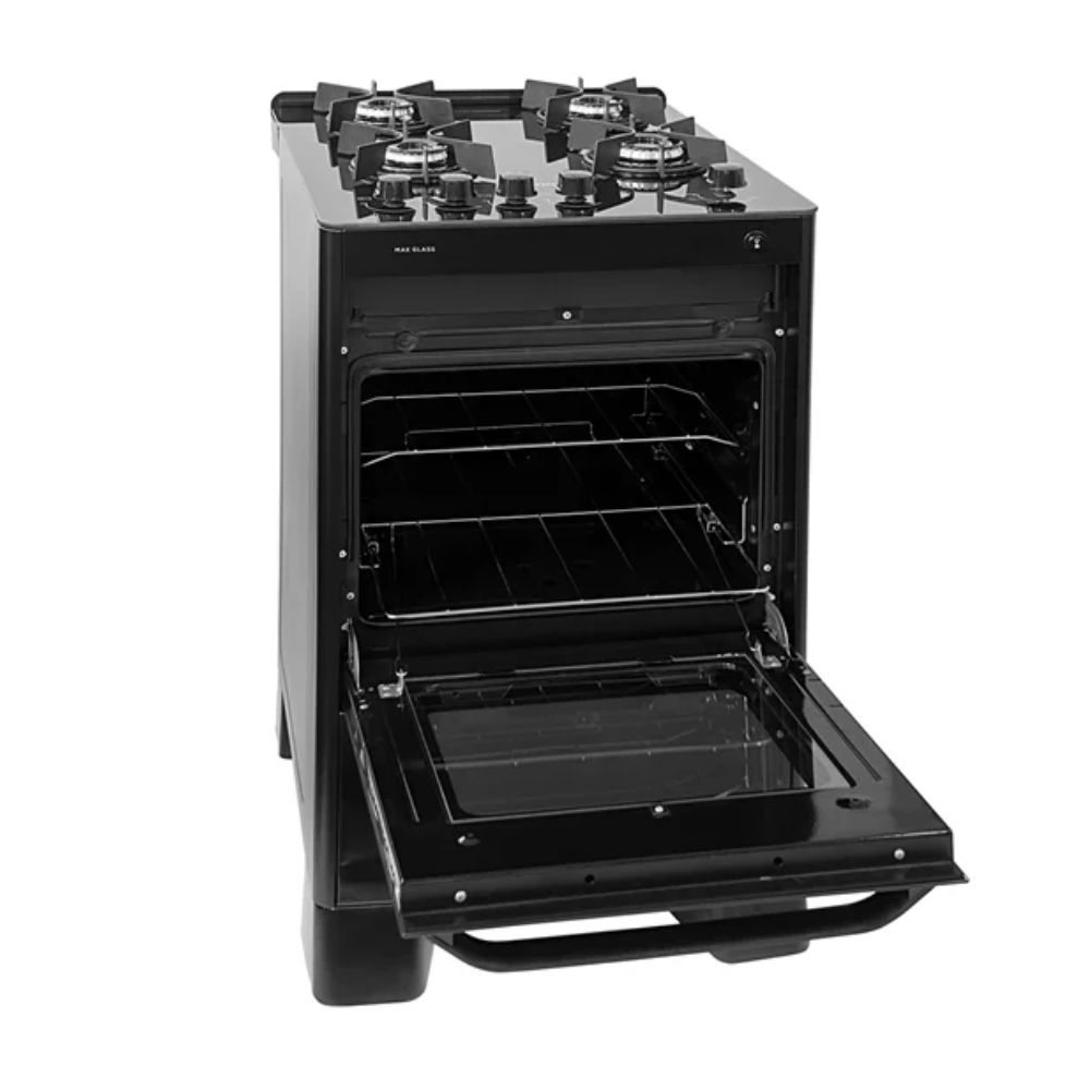 Fogão 4 Bocas Suggar Mesa De Vidro E Acendimento Automático Preto Bivolt Max Glass FGVMG410PT, , large image number 1