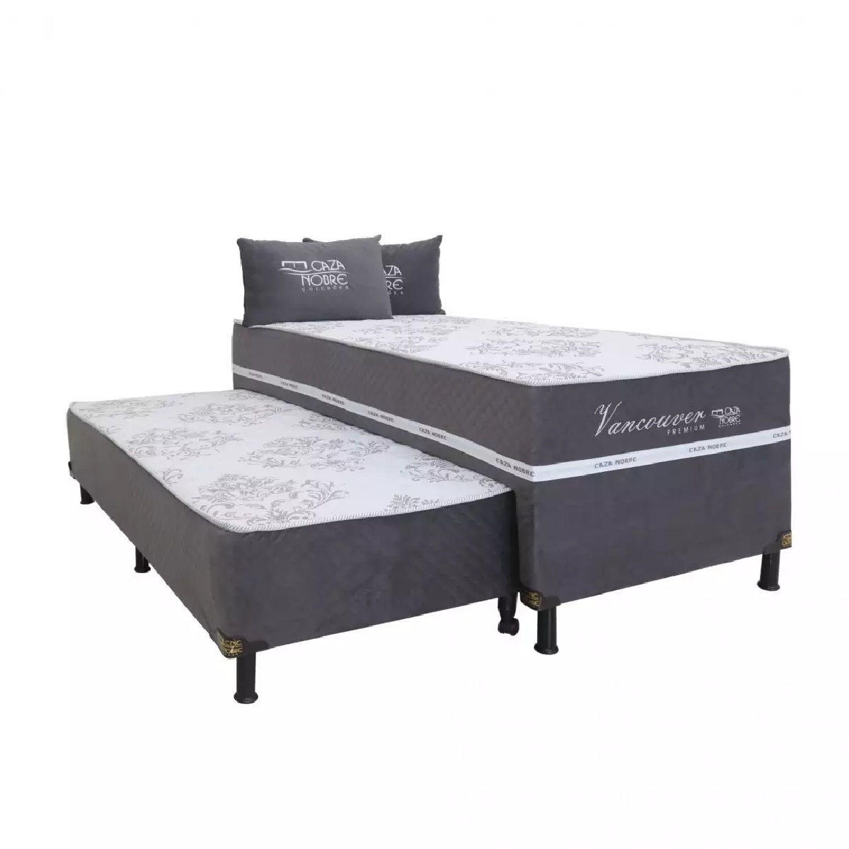 Cama Box Conjugada Solteirão com Auxiliar Vancouver Premium 188x88x71 cm Caza Nobre, , large image number 2