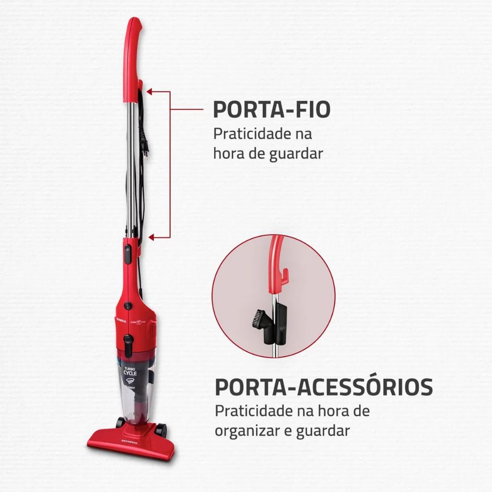 Aspirador de Pó Vertical 2 em 1 Mondial Turbo Cycle 1100W 220V AP36, , large image number 4