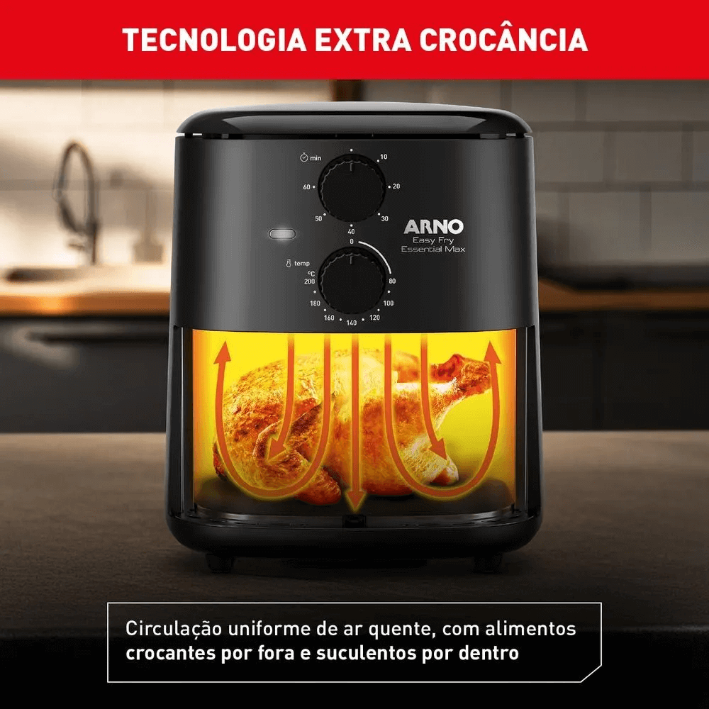 Fritadeira Elétrica Air Fryer Arno Sem Óleo 5 Litros Preta 220v AFE5, , large image number 3