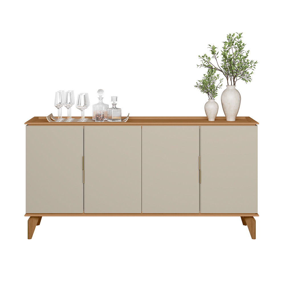 Buffet Linea 4 Portas Évora 160 cm Jequitibá/Off White Fosco