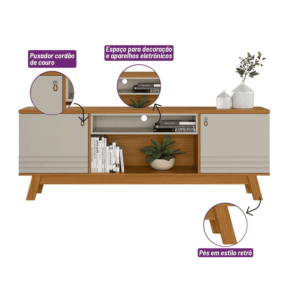 Rack para Tv at&eacute; 75 Polegadas Nature/Off White Linea Colorado, , large image number 3