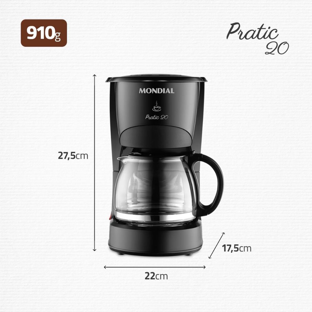 Cafeteira Elétrica Mondial Preta 20 Xícaras 220V CN-01-20X, , large image number 6