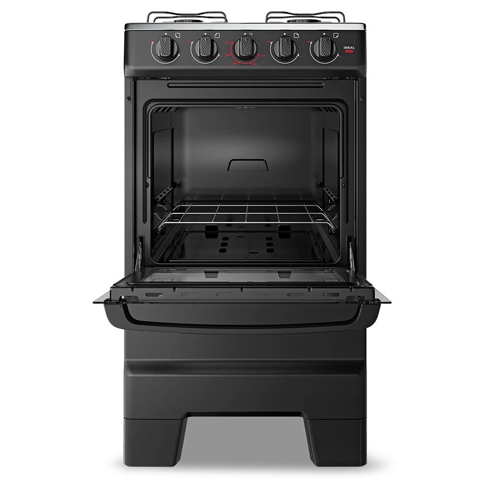 Fogão 4 bocas Esmaltec Mesa de Inox Preto Ideal Pop F4ISB 4120, , large image number 3