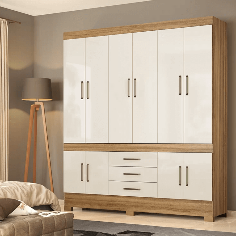 Guarda-Roupa Casal 10 Portas 3 Gavetas Demóbile Amendola New Murano, OffWhite, swatch