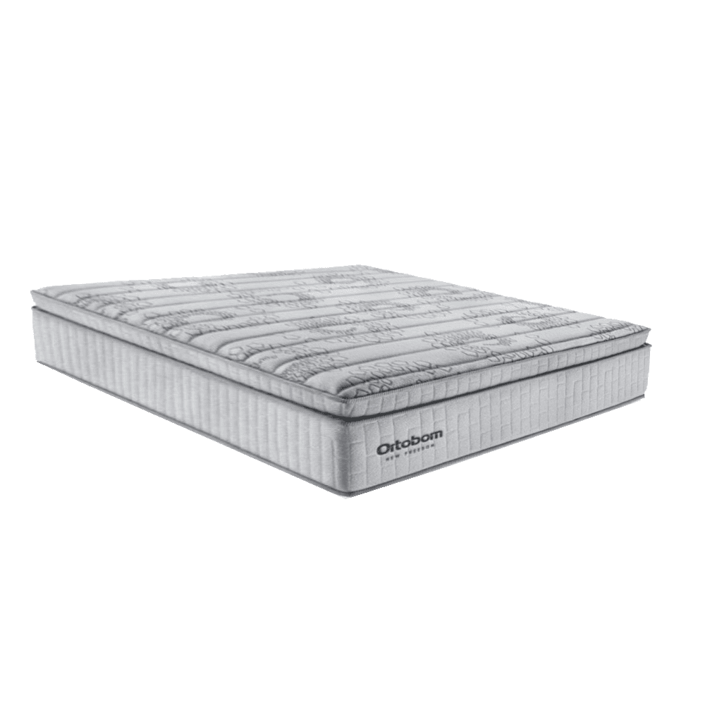 Cama Box Queen Colchao com Base Courino Branca D33 Molas Ensacadas Freedom 158x198x74cm Ortobom, , large image number 2