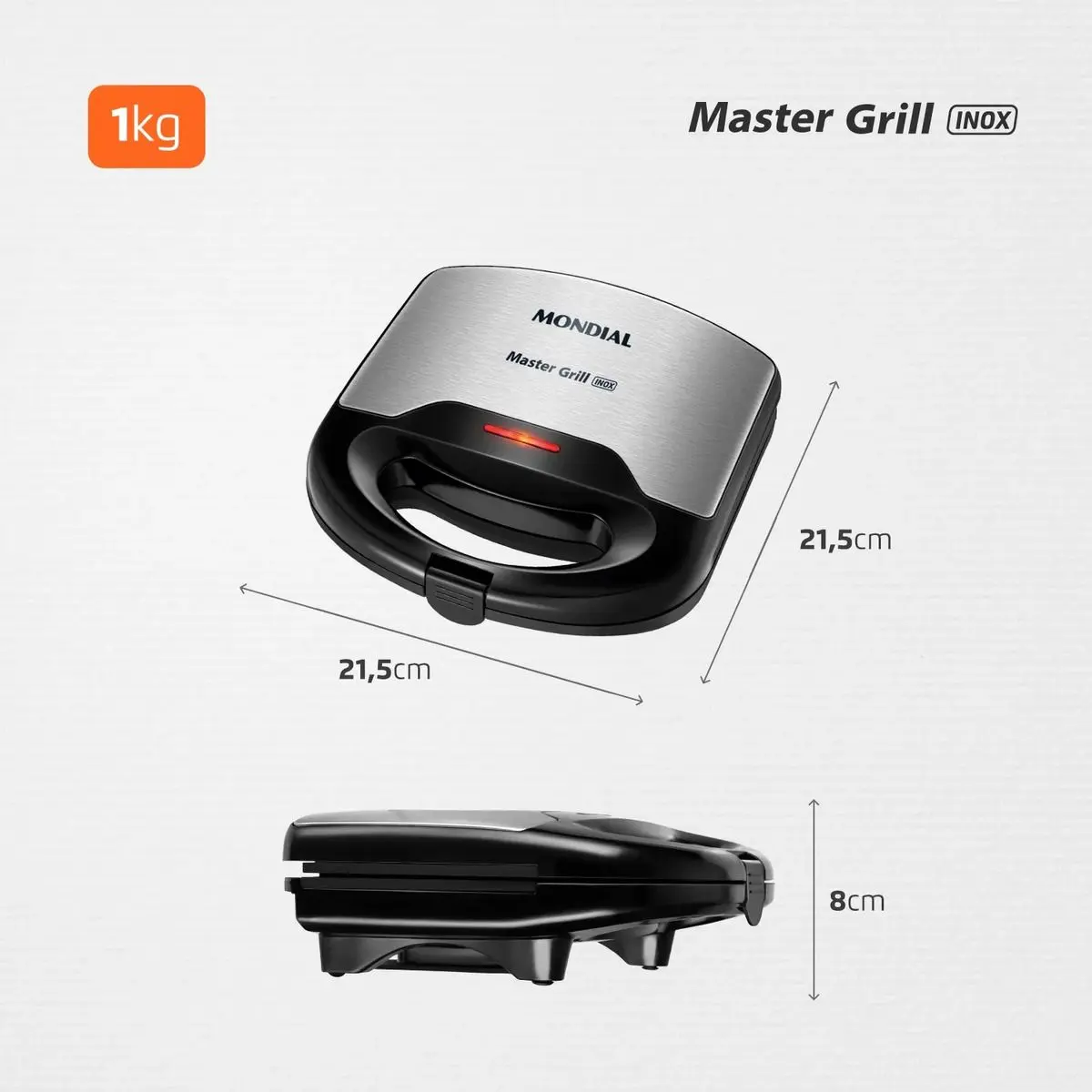 Sanduicheira Grill Mondial Antiaderente Preta / Inox 750W 220V S-20, , large image number 5