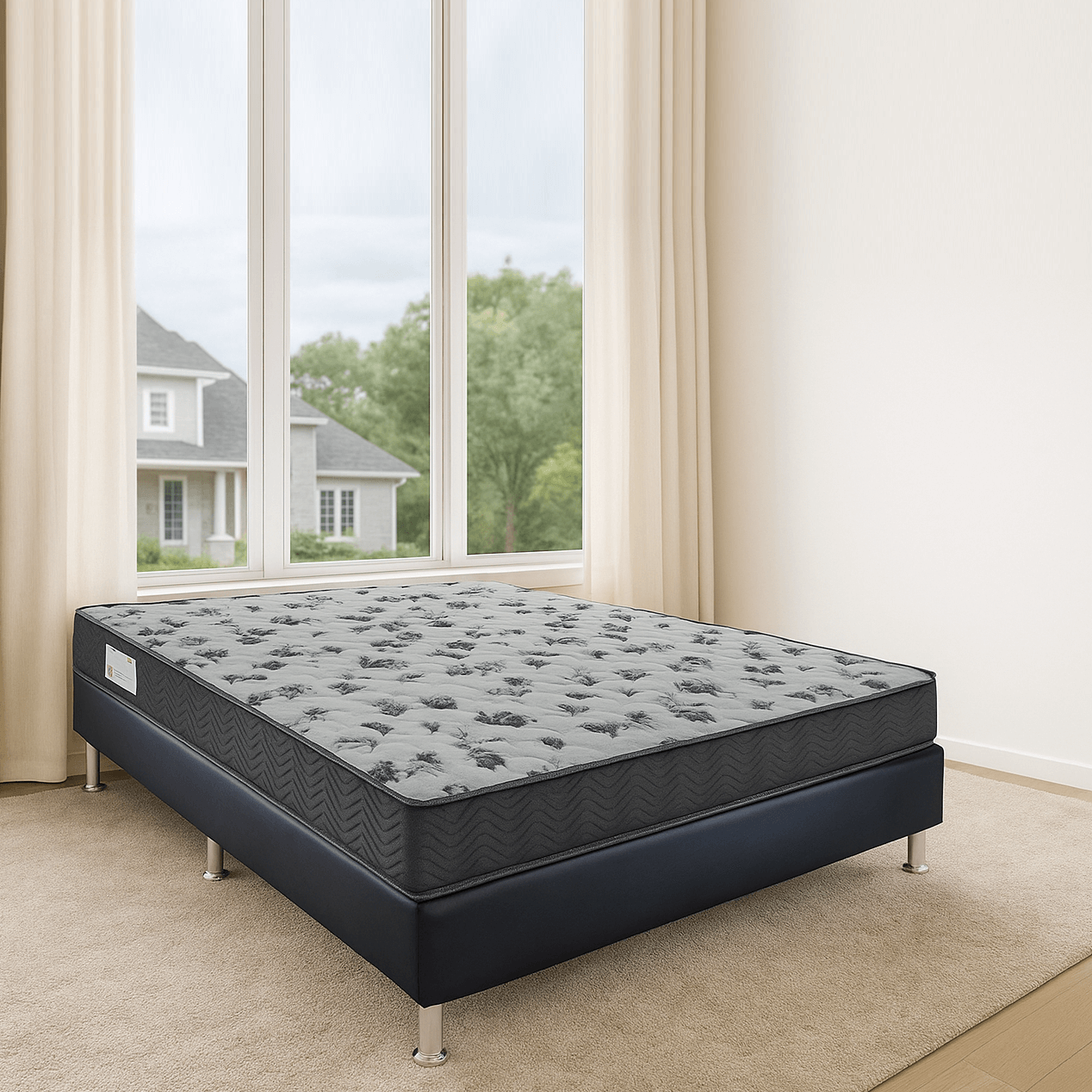 Cama Box Casal com Base Preta Ortobom e Colchao Espuma D33 ISO 100 88x188x60cm Ortobom, , large image number 1
