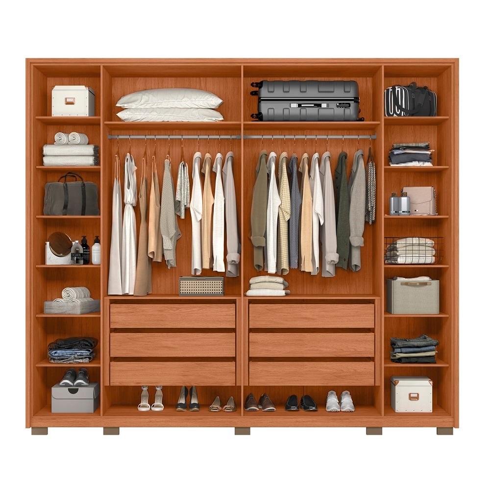 Guarda-Roupa Casal 6 Portas 6 Gavetas Freij&oacute;/Off White Caemmun Hopper 2.7, , large image number 4