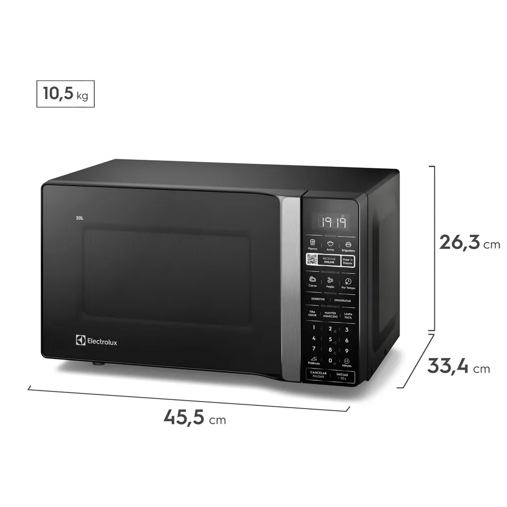 Micro-ondas Electrolux 20 Litros Preto 1200W 220V ME20P, , large image number 6