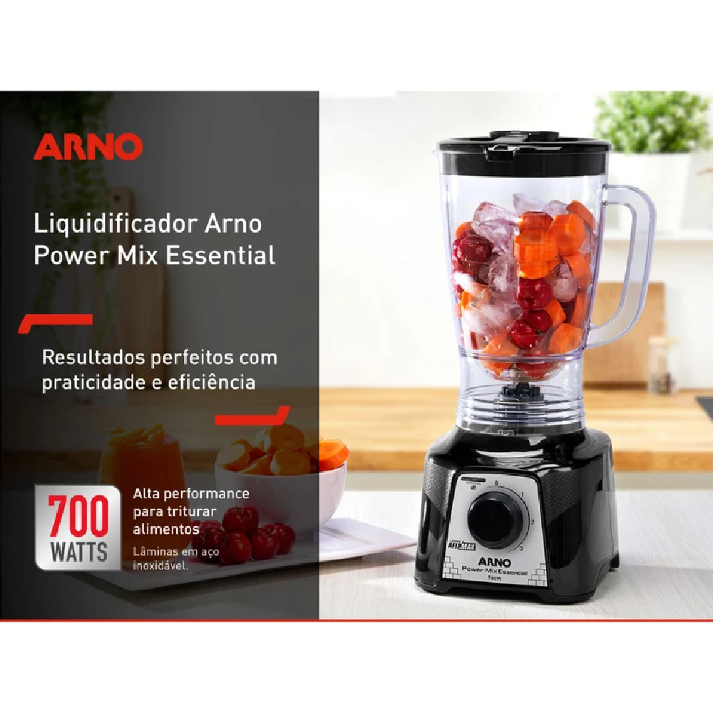 Liquidificador Arno Preto 3 Velocidades + Pulsar 2,4 Litros 700W 220V LQ19, , large image number 2
