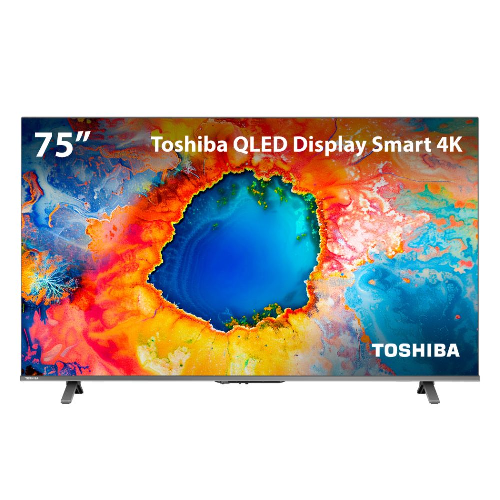 Smart TV QLED 75'' 4K Toshiba 75C450NS Wi-Fi Bluetooth HDMI USB Google TB037M