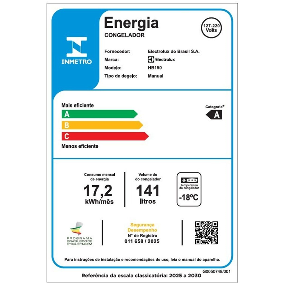 Freezer Horizontal Electrolux 1 Porta 141L 220V HB150 Branco, , large image number 8