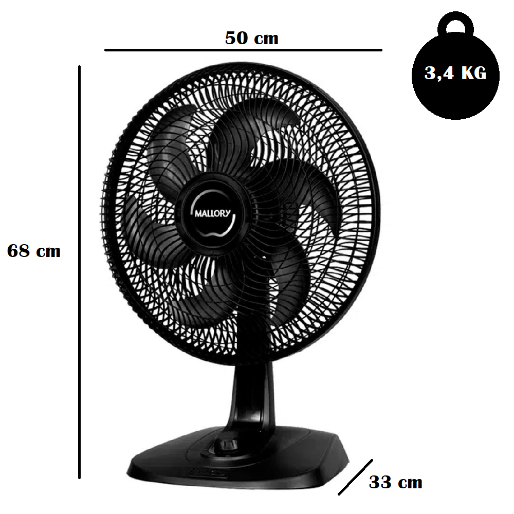 Ventilador de Mesa Mallory 40 cm 6 Pás 126W 220V Turbo Fresh, , large image number 4