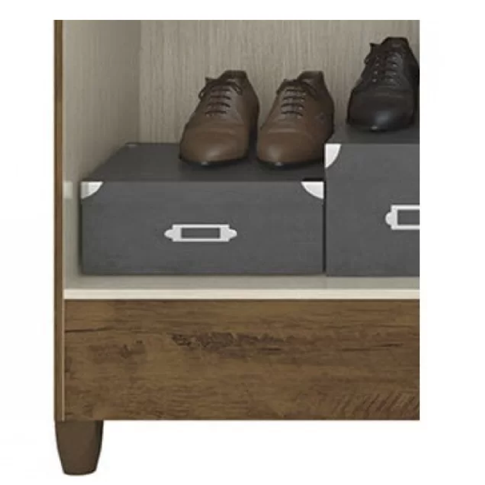 Guarda-Roupa Casal 6 Portas 3 Gavetas Castanho Moval Itatiba, Castanho, large image number 3