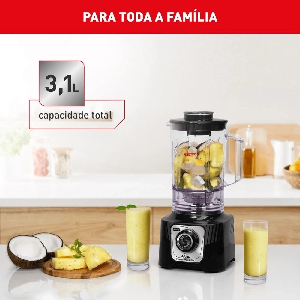 Liquidificador Arno Preto 15 Velocidades + Pulsar 3,1 Litros 2200W LN66, , large image number 2
