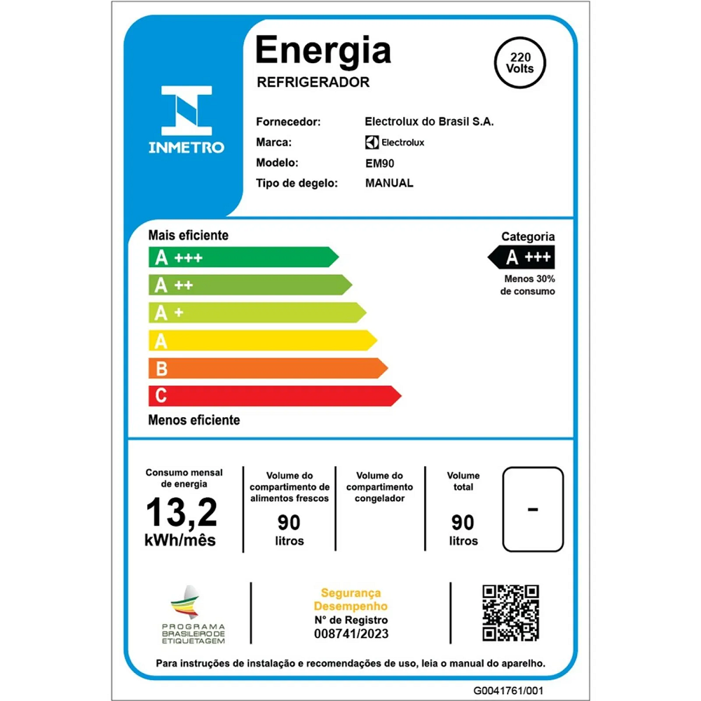 Frigobar Electrolux EM90 92L 1 Portas Branco, , large image number 6