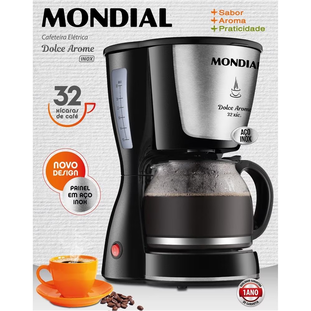 Cafeteira Elétrica Mondial Preta 32 Xícaras 220V C32, , large image number 3