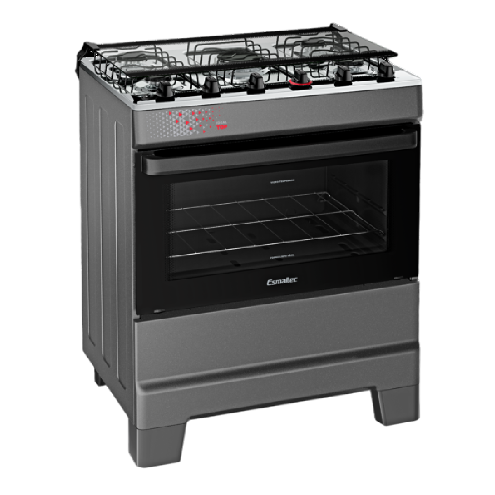 Fogão 5 bocas Esmaltec Mesa de Inox Titânio Ideal Top T5IAB 4122