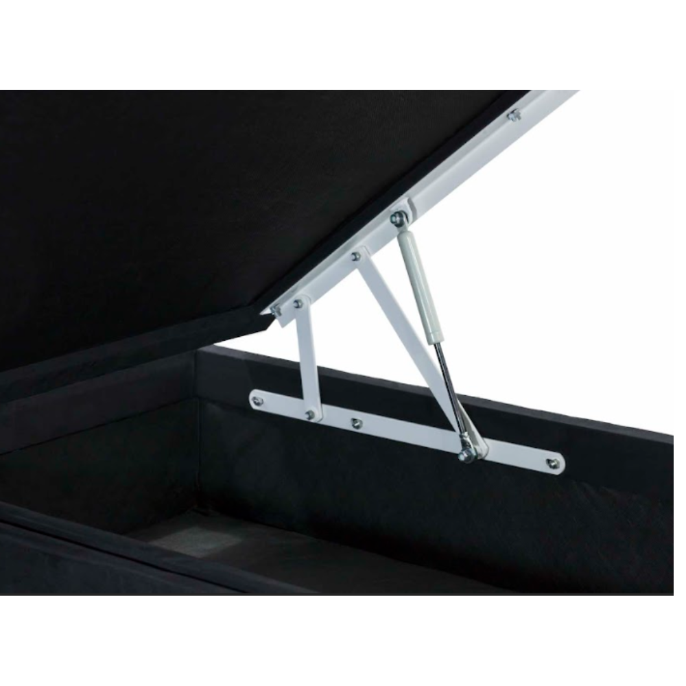 Base Cama Box Queen com Baú Physical Corino Preto 158x198x42,5 cm Ortobom, , large image number 1