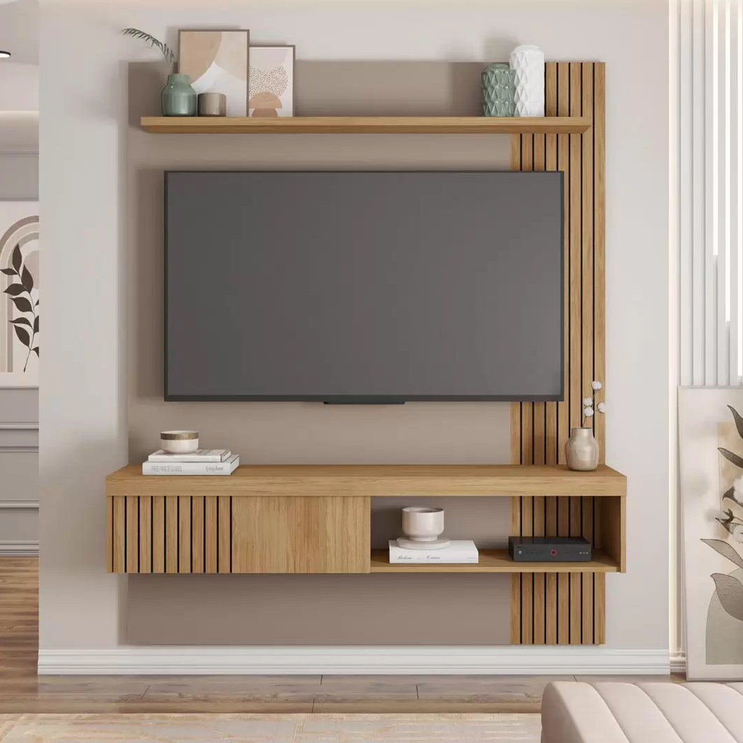 Painel Para TV Até 55 Polegadas Buriti/Fendi Caemmun Jade