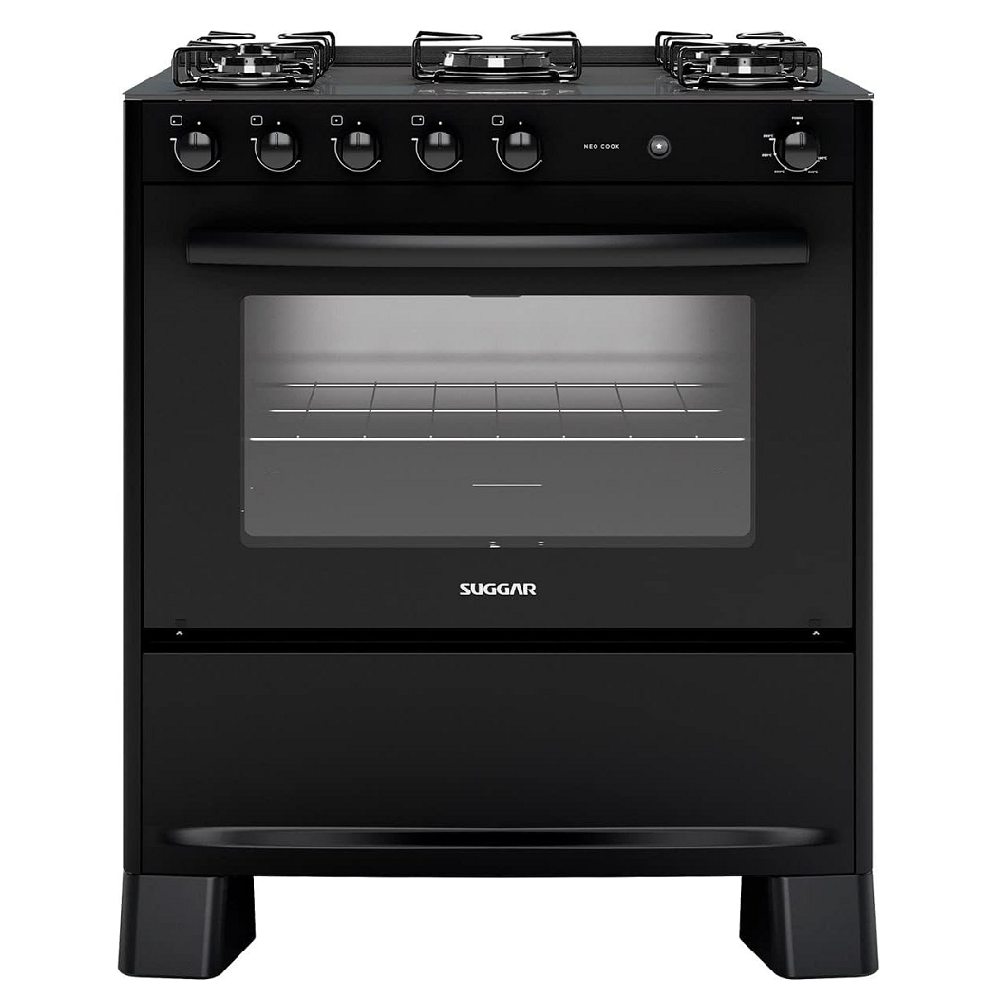 Fogão 5 Bocas Suggar Mesa de Vidro Preto Bivolt FGV510 Neo Cook, , large image number 1