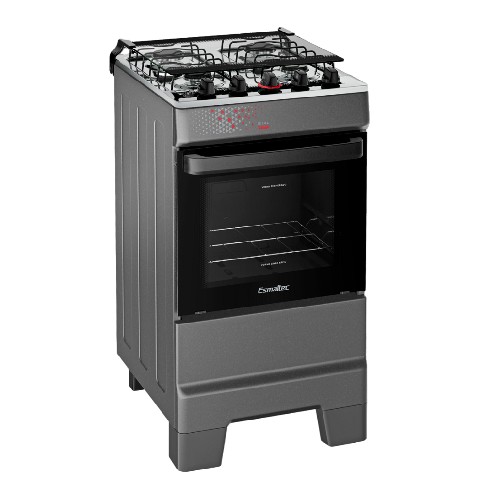 Fogão 4 bocas Esmaltec Mesa de Inox Titânio Ideal Top T4IAT 4122