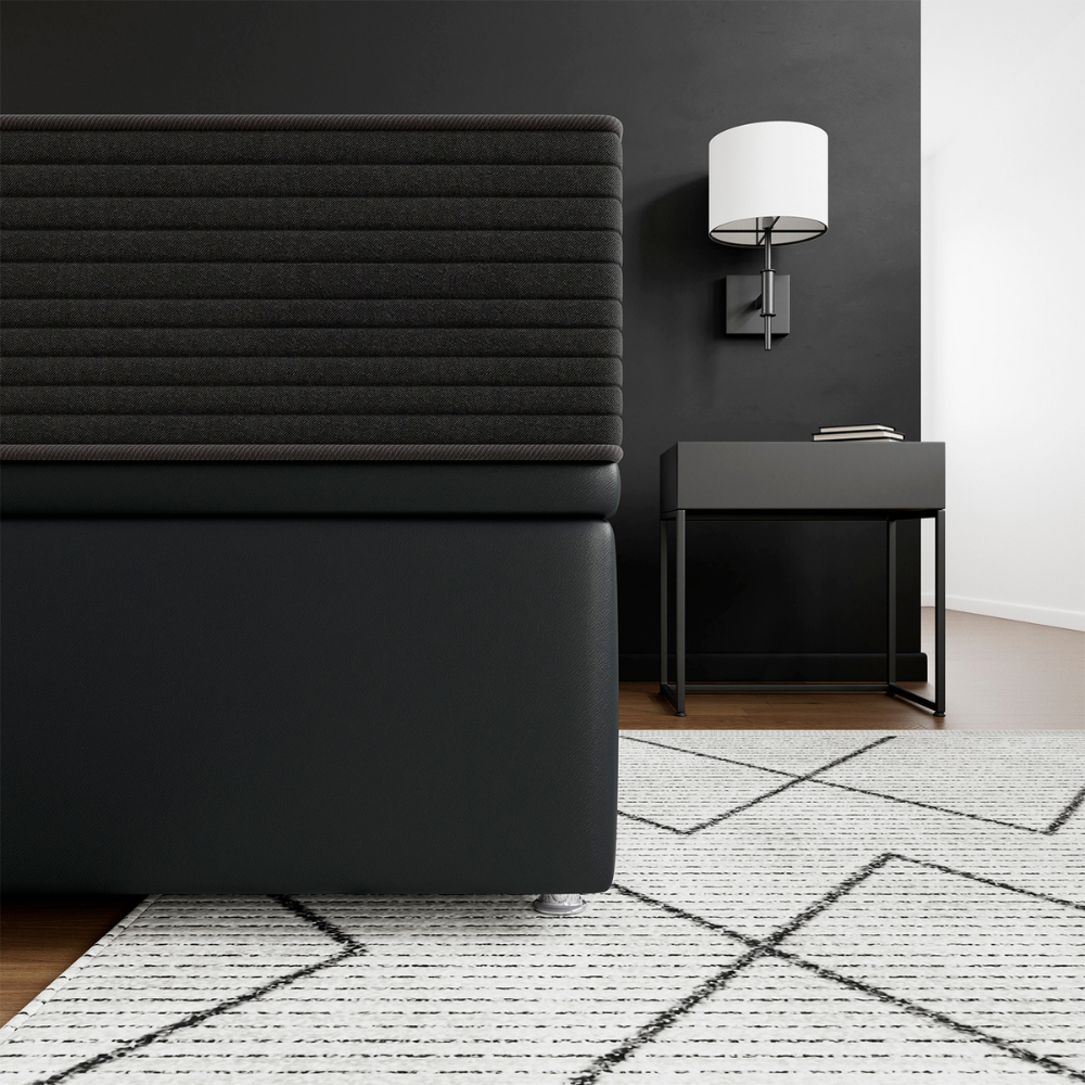 Base Cama Box Casal com Ba&uacute; Physical Corino Preto 188x138x42,5 cm Ortobom, , large image number 6