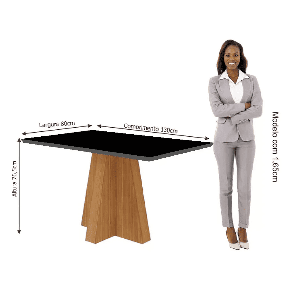 Conjunto de Mesa Sala Jantar Retangular 130x80 com 4 Cadeiras Maia Nature/Chumbo Cimol Patr&iacute;cia, , large image number 3