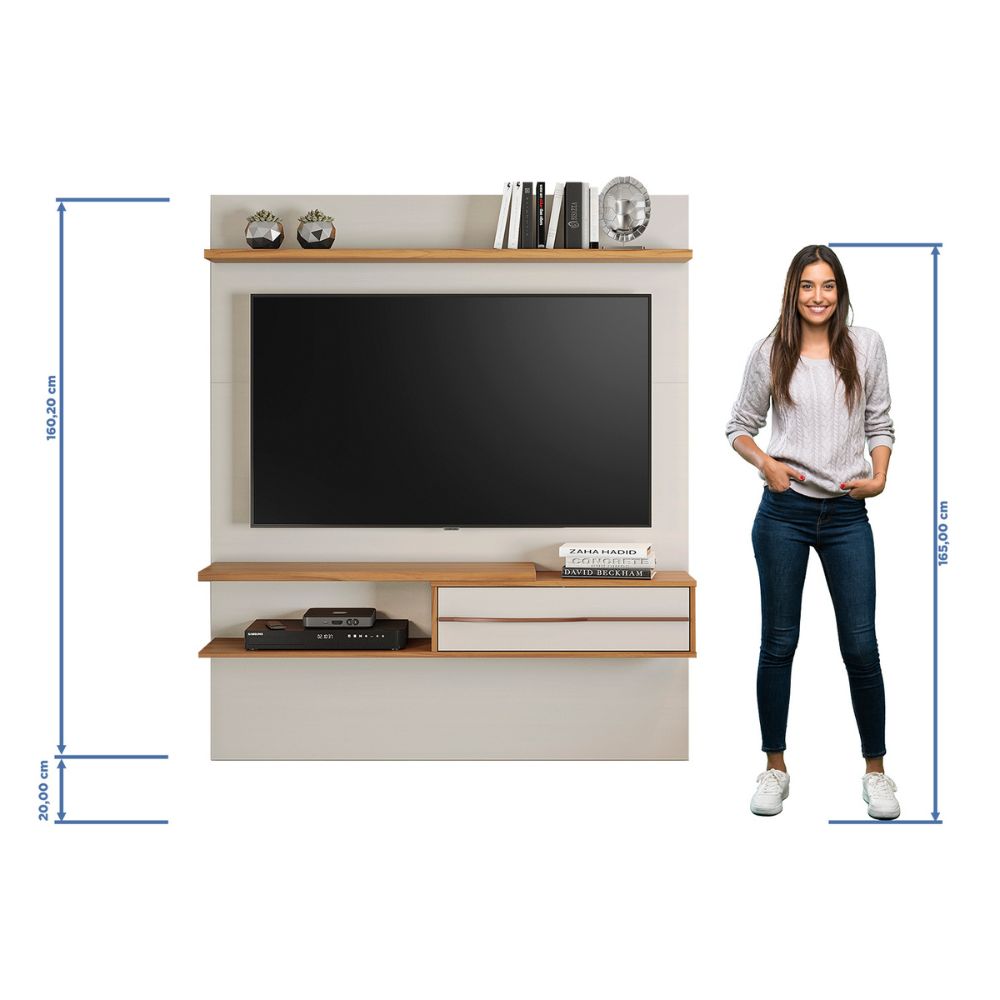 Painel Para TV Até 55 Polegadas Freijó Trend/Off White Notável NT 1155, , large image number 5
