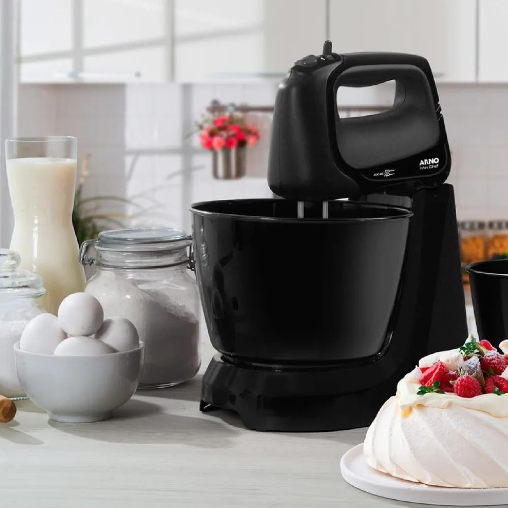 Batedeira Mini Chef Arno Preta HM11 2 Tigelas 185W 220V SX1638B2, , large image number 2