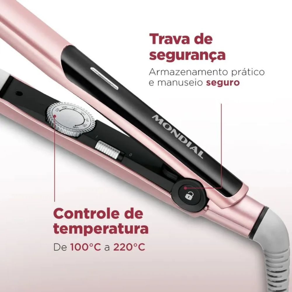 Prancha de Cabelo Mondial Alisadora Golden Rose P-20 Bivolt, , large image number 2