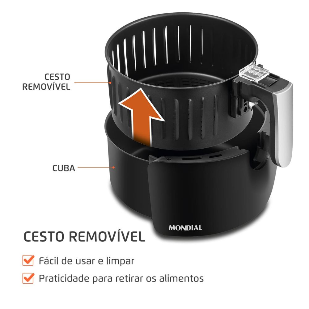 Fritadeira Elétrica Air Fryer Mondial Sem Óleo 3,5 Litros 220V AF31, , large image number 3