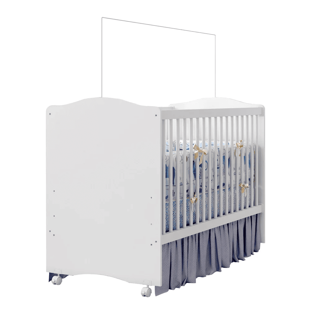 Ber&ccedil;o Simples com Rod&iacute;zios Branco M&oacute;veis Estrela Satriani, , large image number 2