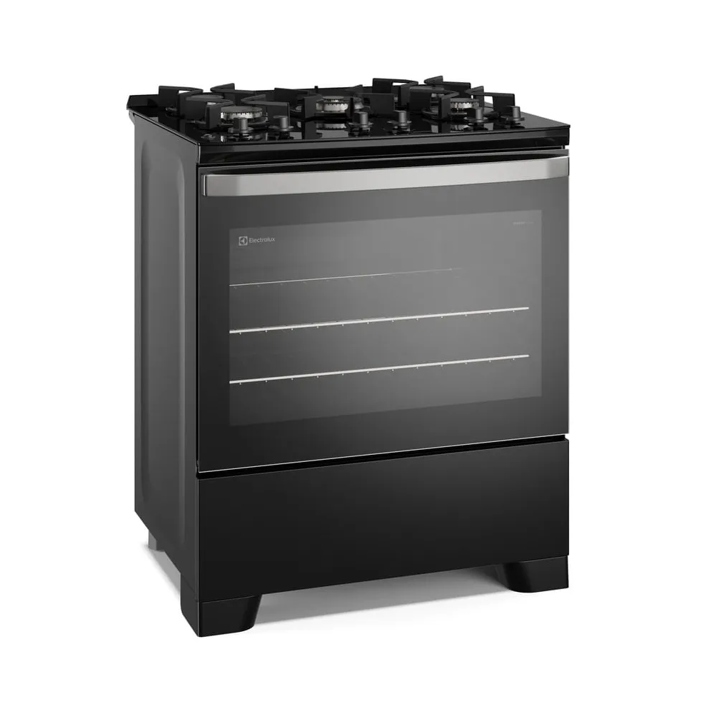 Fog&atilde;o 5 Bocas Electrolux Mesa de Vidro Preto Bivolt Efficient FE5GB