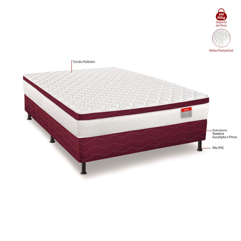 Cama Box Conjugada Casal Espuma D26 Rosen Bonnel 138x188x65 cm Reconflex, , large image number 2