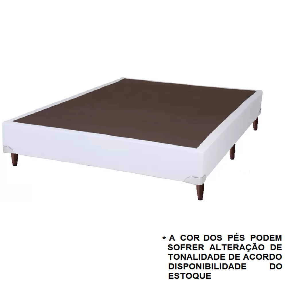Cama Box Queen Colchao com Base Courino Branca D33 Molas Ensacadas Freedom 158x198x74cm Ortobom, , large image number 2