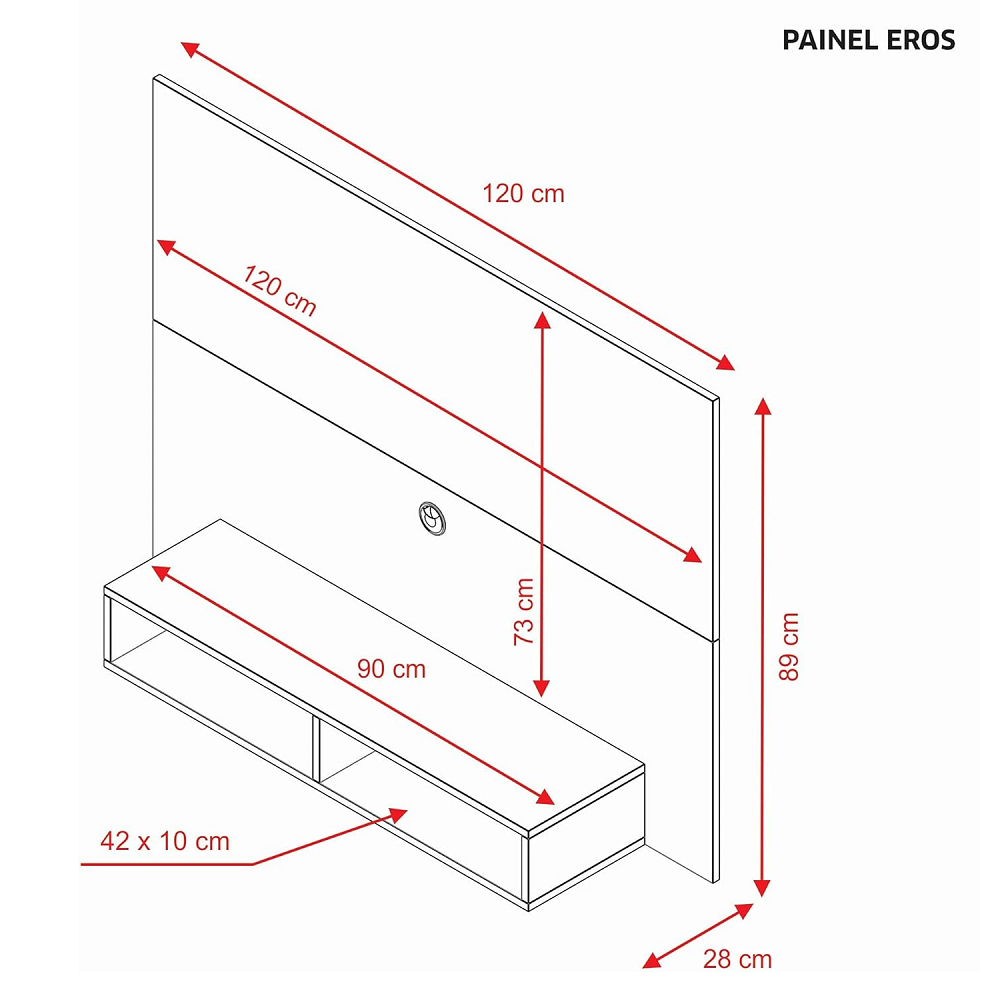 Painel Para TV Até 49 Polegadas Freijó Trend/Off White Notável Eros, , large image number 4
