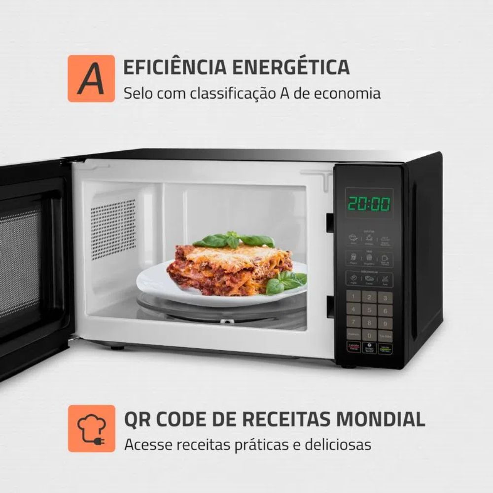 Micro-Ondas Mondial 21 Litros Preto 220V MO-01-21-B 1200W, , large image number 4