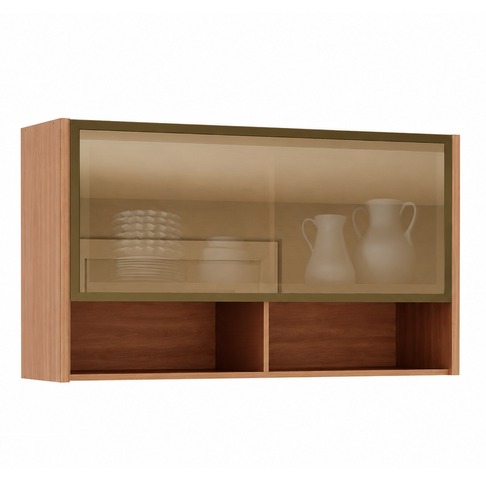 Arm&aacute;rio de Cozinha Telasul Fiorela 120 cm 1 Portas Basculante c/ Vidro Freij&oacute;